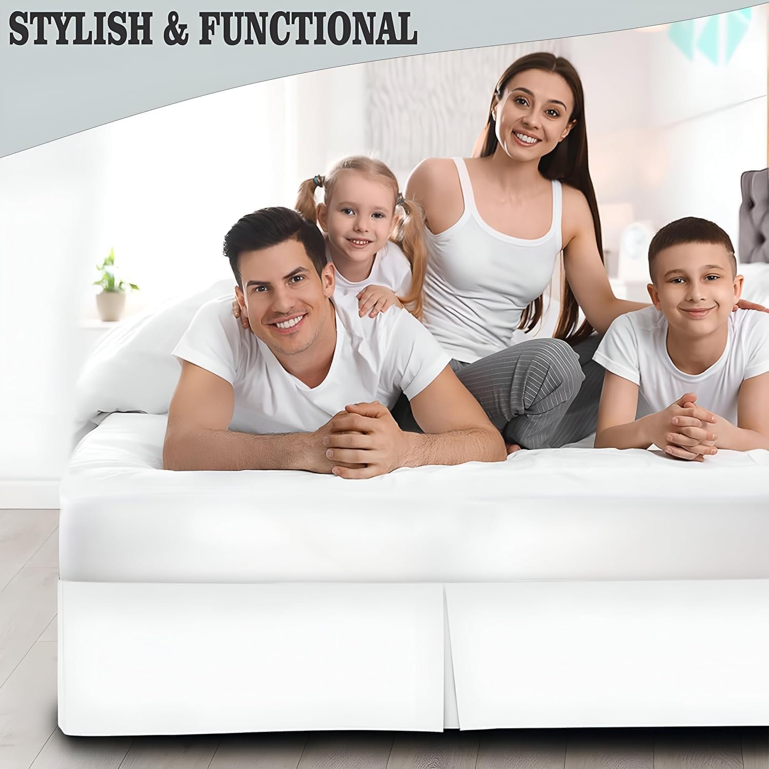 400 thread count 100% cotton pleated bed skirt, cooling & breathable, solid color, luxury hotel quality 400 thread count 100% cotton pleated bed skirt, cooling & breathable, solid color, luxury hotel quality