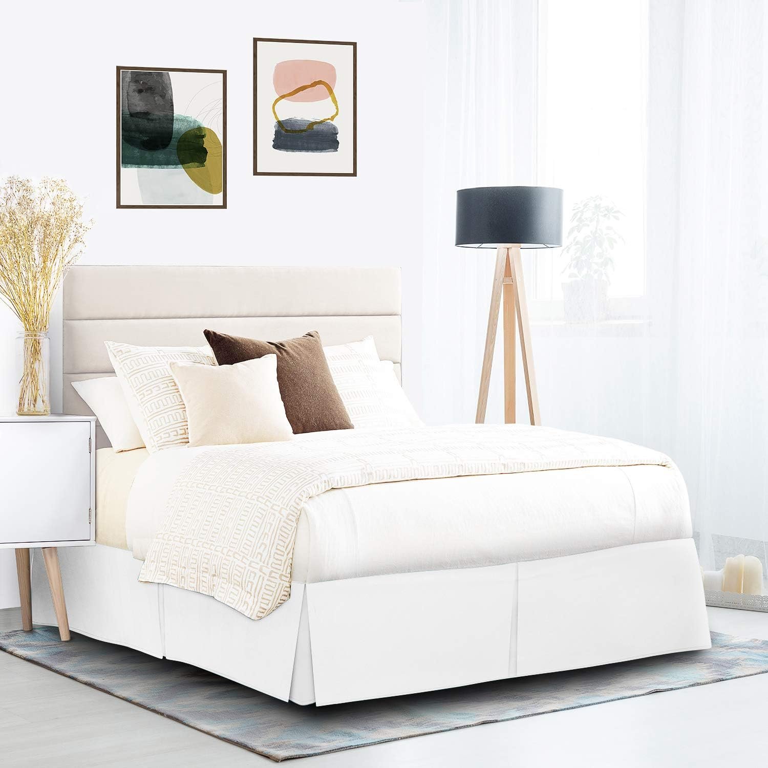 400 thread count 100% cotton pleated bed skirt, cooling & breathable, solid color, luxury hotel quality 400 thread count 100% cotton pleated bed skirt, cooling & breathable, solid color, luxury hotel quality